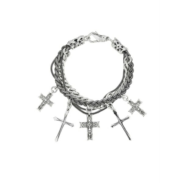 エマニュエレ ビコッキ メンズ ブレスレット・バングル・アンクレット 添え物 Notre-dame cross-charm bracelet Silver