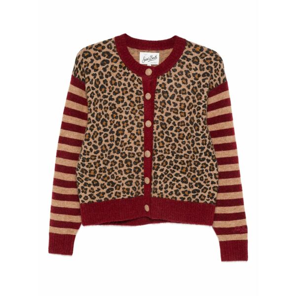エムシーツーセイントバース レディース ジレー アウター Heidi leopard striped cardigan Brown カーディガン・ボレロ-トップス