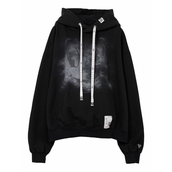 ミハラヤスヒロ レディース パーカー・スウェットシャツ アウター Happy face-print hoodie Black｜asty