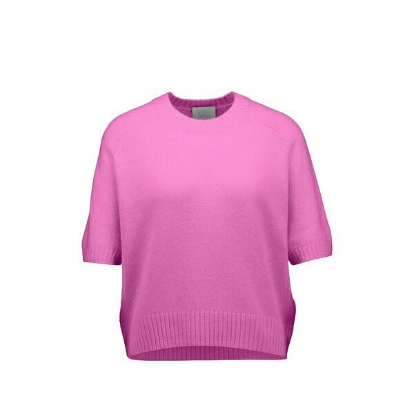 アリュード レディース 編み物\u0026スウェーター アウター Short-sleeve cashmere sweater Pink