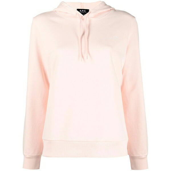アーペーセー レディース パーカー・スウェットシャツ アウター Embroidered drawstring hoodie Pink
