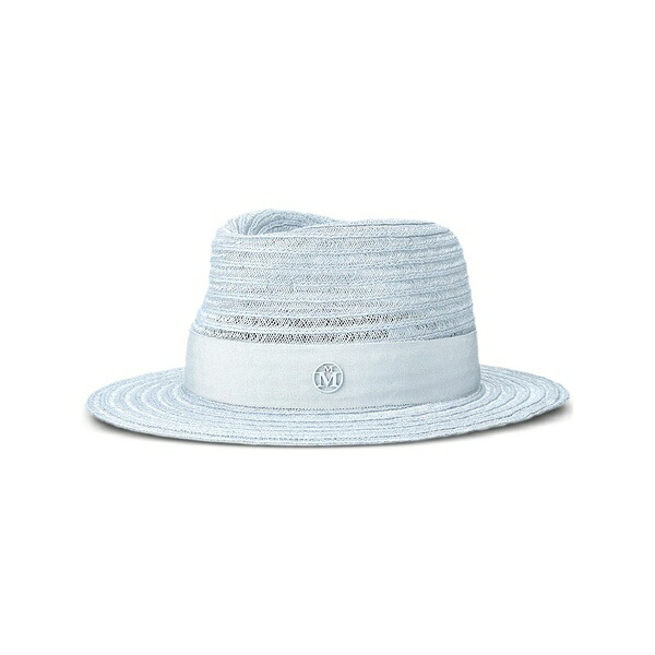 メゾンミッシェル  メンズ かぶり笠 佩び物 Andr茫漏 straw fedora hat Blue