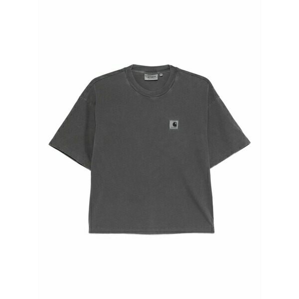 カーハート レディース Tシャツ トップス Logo-patch t-shirt Grey