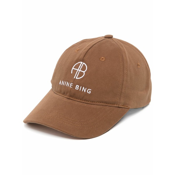 アニービン レディース 鳥打ち帽 付属物 Twill embroidered baseball cap Brown