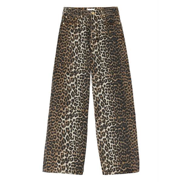 ガニー レディース デニムパンツ ボトムス Leopard-print denim Brown