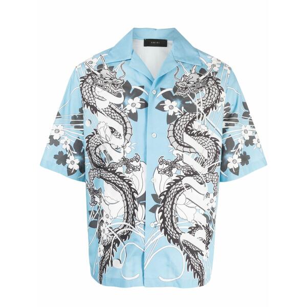 アミリ メンズ シャツ トップス Graphic-print cotton shirt Multicolour|asty