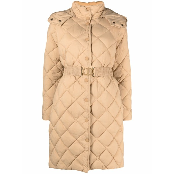 ツイン仕かける レディース 厚地の外套 アウター Diamond-quilted coat Brown レディースファッション-コート・ジャケット