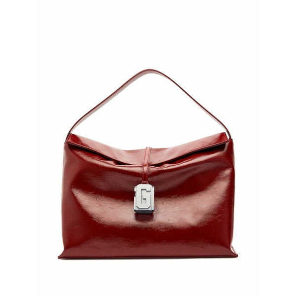 ジーシーディーエス レディース ショルダーバッグ 御徒面子 Large leather comma bag Red