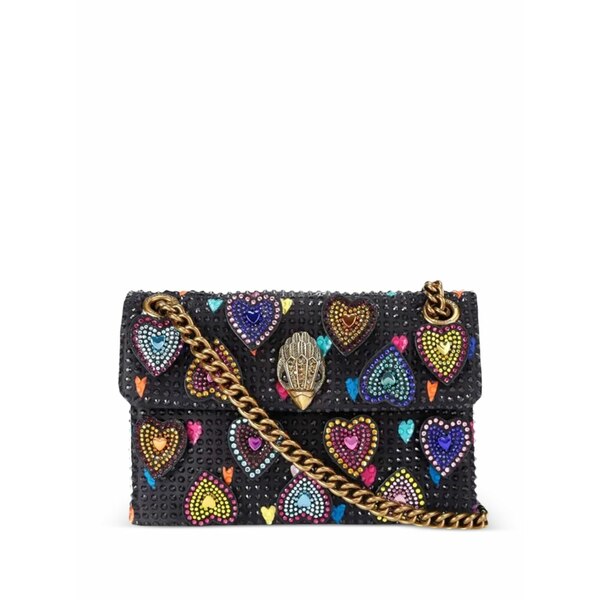 カートジェイガーロンドン レディース ショルダーバッグ バッグ Heart-embellishments chain cross body bag  Black