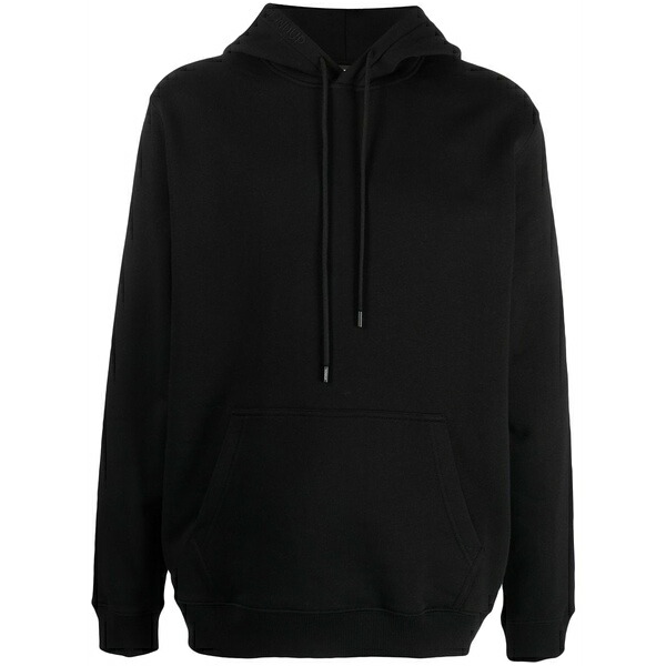 ドンダップ メンズ パーカー・スウェットシャツ アウター Logo-embroidered cotton hoodie Black