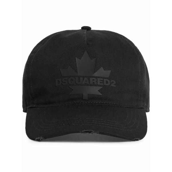 ディースクエアード メンズ 帽子 アクセサリー Maple leaf-appliqu茫漏 baseball cap Black