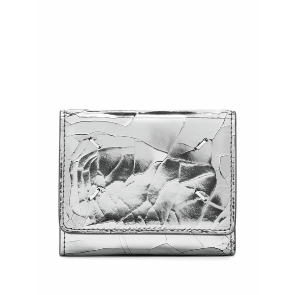 マルタンマルジェラ メンズ 銭入れ 添え物 Textured trifold wallet Silver