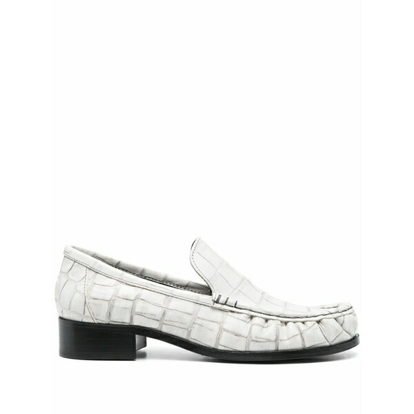 アクネ ストゥディオズ レディース スリッポン・ローファー シューズ Block-heel leather loafers White