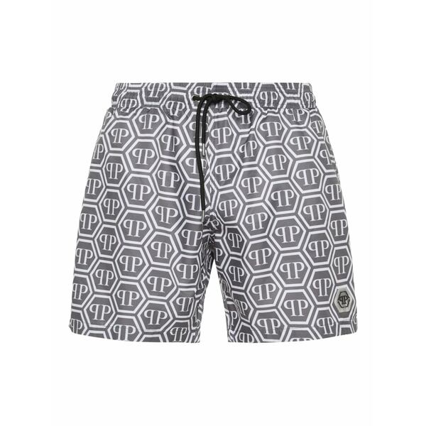 フィリッププレイン メンズ カジュアルパンツ ボトムス Hexagon jacquard swim shorts Blue
