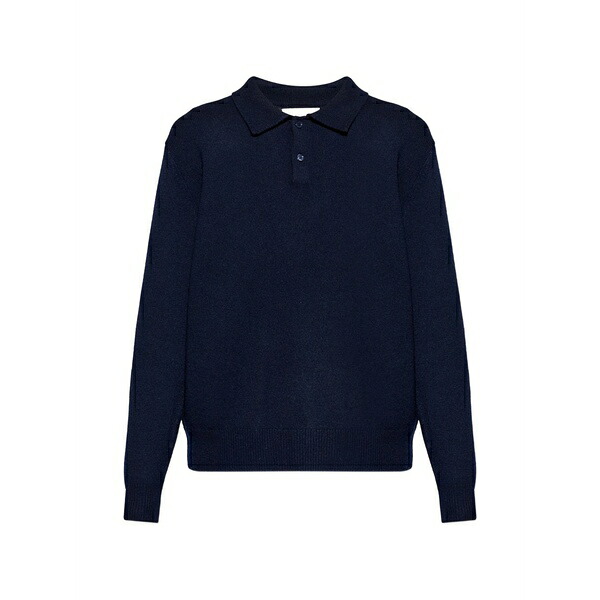 リサ・ヤン メンズ ポロシャツ トップス Buttoned polo shirt Blue|asty