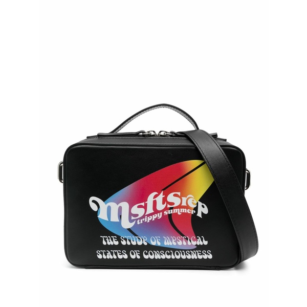 エムエスエフティーエスレップ メンズ トートバッグ 御徒面子 Logo-print tote bag Black