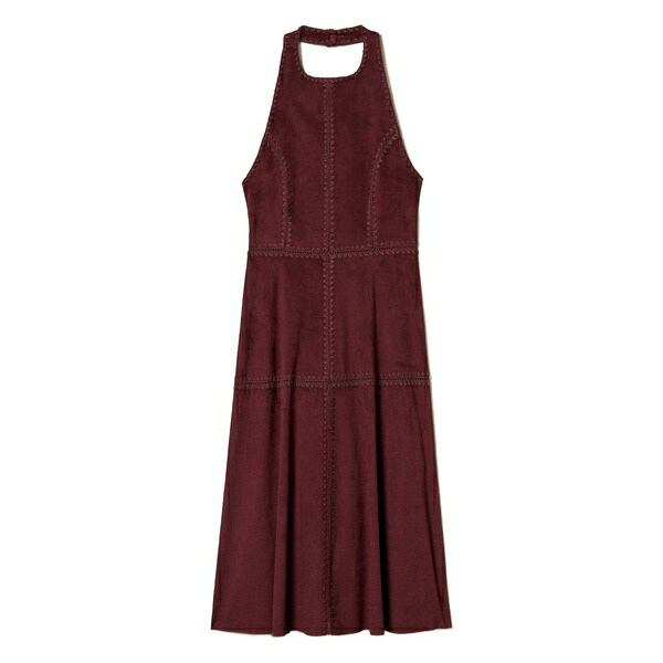 ツインセット レディース ワンピース トップス Embroidery suede midi dress Red|asty