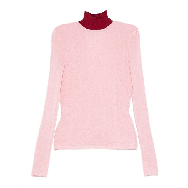 セルフ・ポートレイト レディース プルオーバー トップス High-neck ribbed top Pink