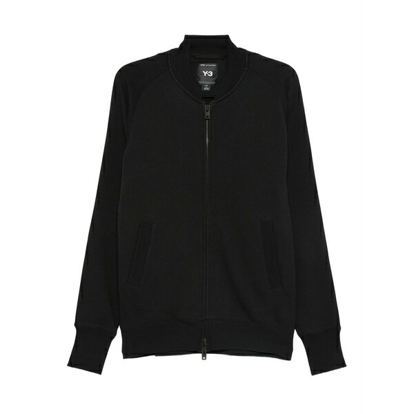 ワイスリー メンズ パーカー・スウェットシャツ アウター Ft track zip-front ribbed-cuff sweatshirt Black|asty