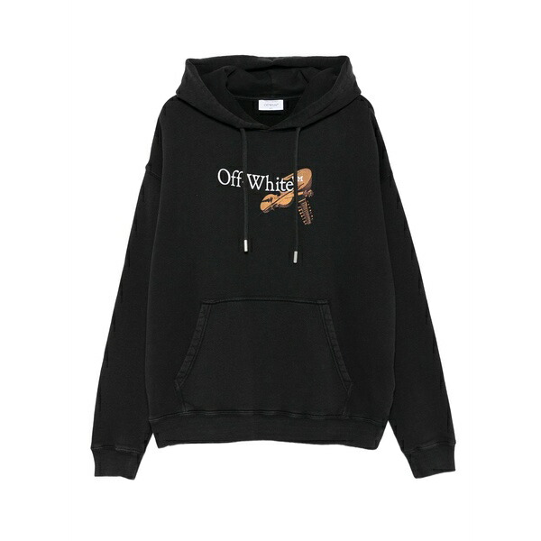 オフホワイト メンズ パーカー・スウェットシャツ アウター Cupid arrow hoodie Black|asty