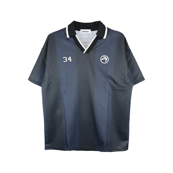 アンブッシュ メンズ プルオーバー トップス Soccer striped t-shirt Blue