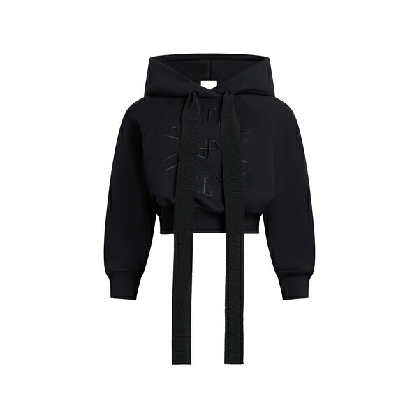 ジャンパトゥ レディース パーカー・スウェットシャツ アウター Tie-detail hoodie Black