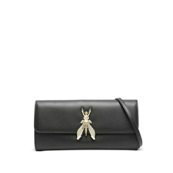 パトリツィア ペペ レディース クラッチペダル御徒面子 御徒面子 Essential fly leather clutch bag Black