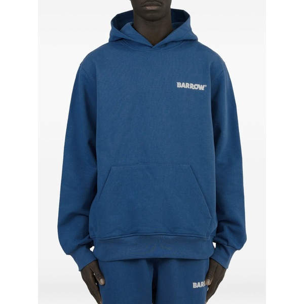 バロウ メンズ パーカー・スウェットシャツ アウター Logo-detail hoodie Blue