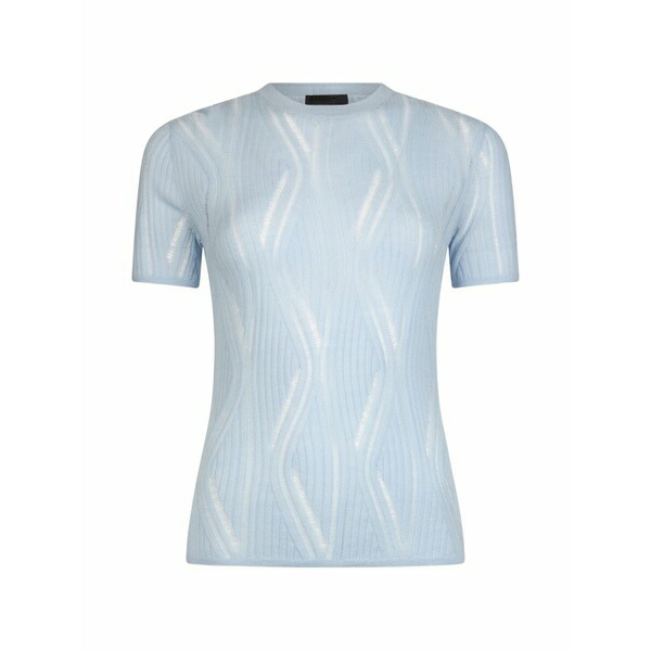 リュージョー レディース プルオーバー トップス Short-sleeve round-neck top Blue