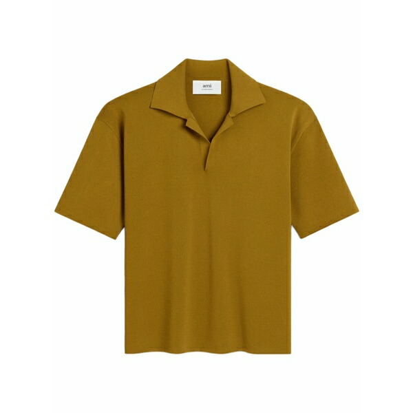 アミ メンズ ポロシャツ トップス Fine-knit polo shirt Neutrals|asty