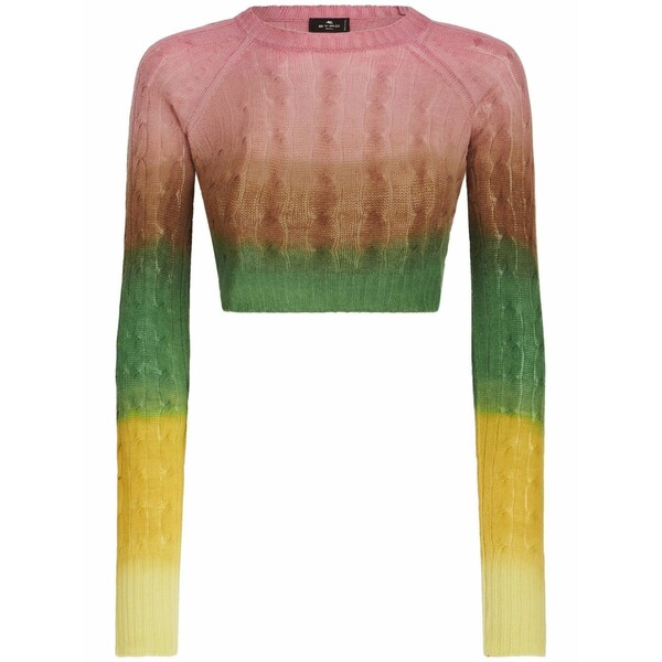 エトロ レディース 編み物\u0026スウェーター アウター Gradient cable-knit cropped jumper Pink トップス-セーター