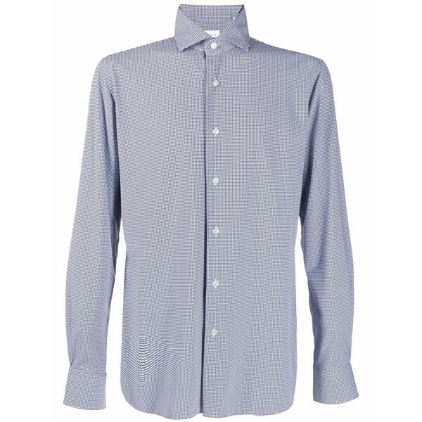 ザカス  メンズ プルオーバー トップス Check-print button-up shirt White