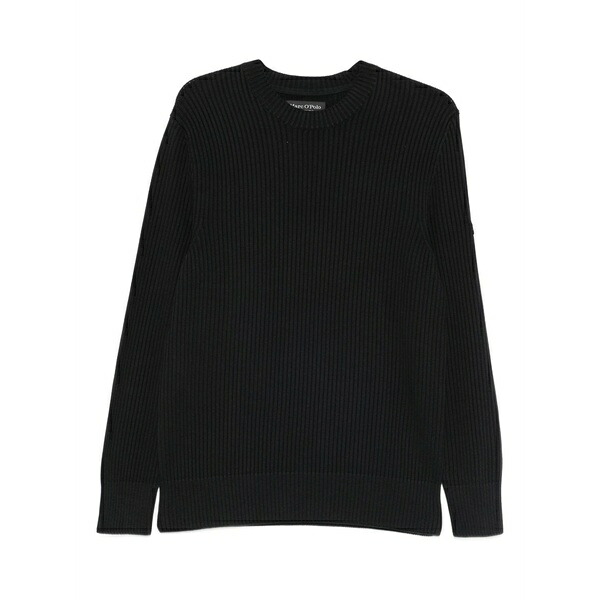 マルコポーロ メンズ 編み物\u0026プルオーバー アウター Ribbed sweater Blue
