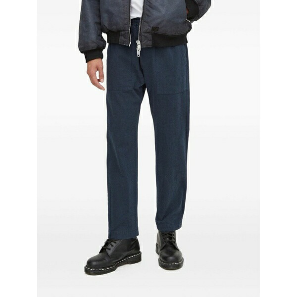 ドライコーン メンズ カジュアルパンツ ボトムス Elasticated-waist patch-pocket trousers Blue