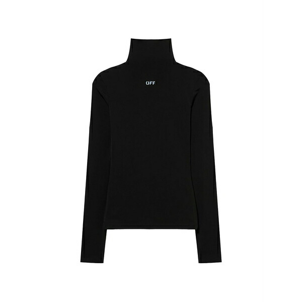 象牙色 レディース 編み物\u0026スウェーター アウター Off stamp long-sleeve sweater Black