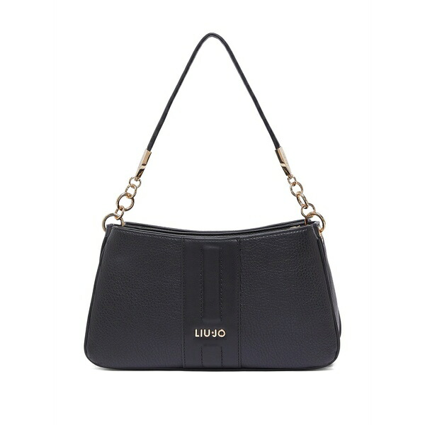 リュージョー レディース ショルダーバッグ バッグ Small logo-lettering shoulder bag Black|asty