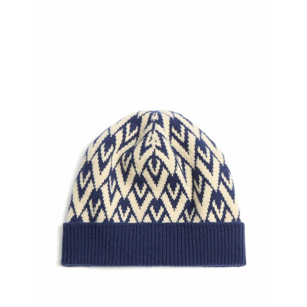 ヴァレンティノ ガラヴァーニ メンズ 帽子 アクセサリー Toute la v signature wool beanie Blue|asty
