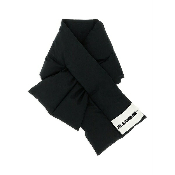 ジル・サンダー メンズ えり巻き・袈裟・えり巻き 付属物 Padded logo-patch scarf Black