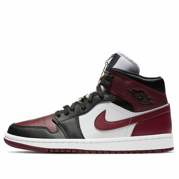 Air Jordan ジョーダン レディース スニーカー Black/Dark Beetroot/White 【(WMNS) Air Jordan 1 Mid SE 'Gold Pendants' CZ4385-016】 サイズ US_9.5(26.5cm)|asty