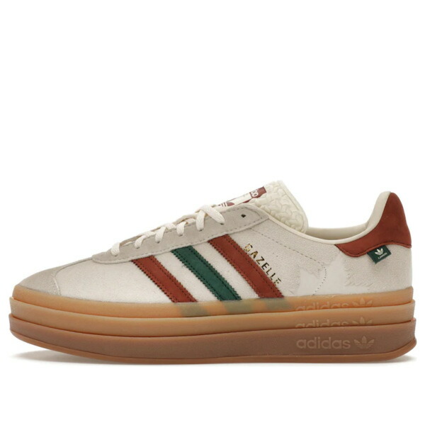 adidas アディダス レディース スニーカー Cream White/Wild Sepia/Collegiate Green 【(WMNS) adidas Gazelle 'Bold' IG3685】 サイズ US_7.5(24.5cm)画像
