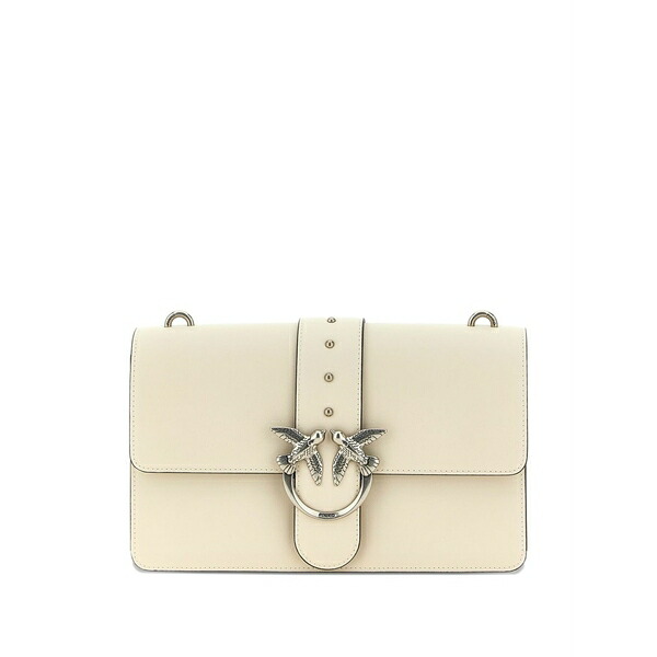 ピンコ レディース ショルダーバッグ 御徒面子 Bird-embellished flap cross body bag Neutrals