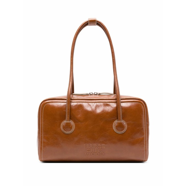 マージ シャーウッド レディース トートバッグ バッグ Leather top-handle tote bag Brown｜asty