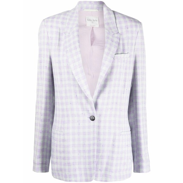 フォルテ フォルテ レディース 上衣＆上衣 アウター Check-print blazer Purple コート・ジャケット-レディースファッション
