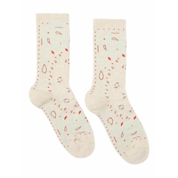 アラヌイ レディース ソックス アンダー御召しもの Bandana-pattern socks Neutrals