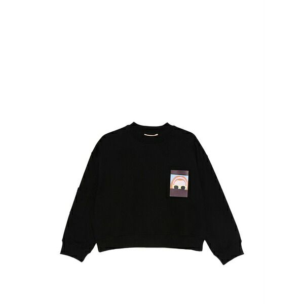 プランシー レディース ニット&セーター アウター Graphic-print sweatshirt Black｜asty