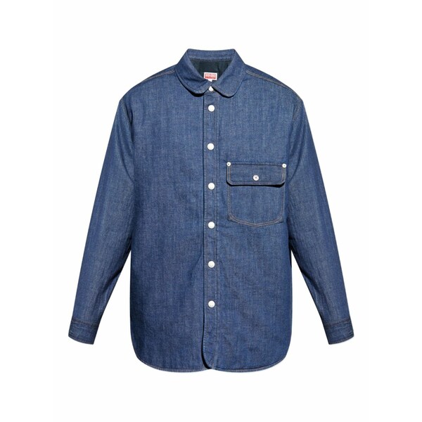 ケンゾー メンズ シャツ トップス Buttoned flap-pocket shirt Blue｜asty