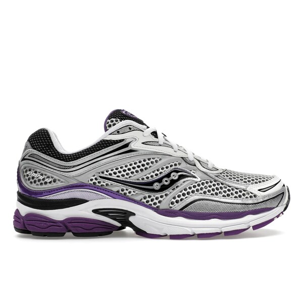 Saucony サッカニー メンズ スニーカー  【Saucony ProGrid Omni 9 White Black Silver Purple】  大いさ US_M_4 Silver/Purple スニーカー-靴