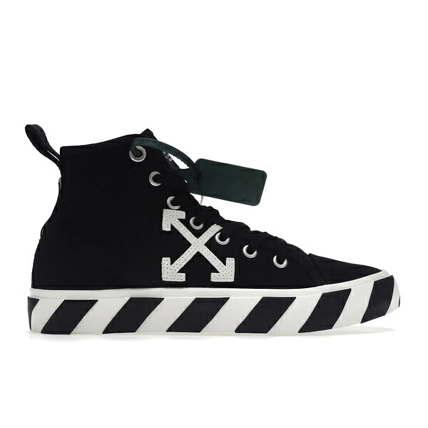 OFF-WHITE オフホワイト メンズ スニーカー 【OFF-WHITE Vulc Mid Canvas Black White】 サイズ US_9(27.0cm) Black/White｜asty