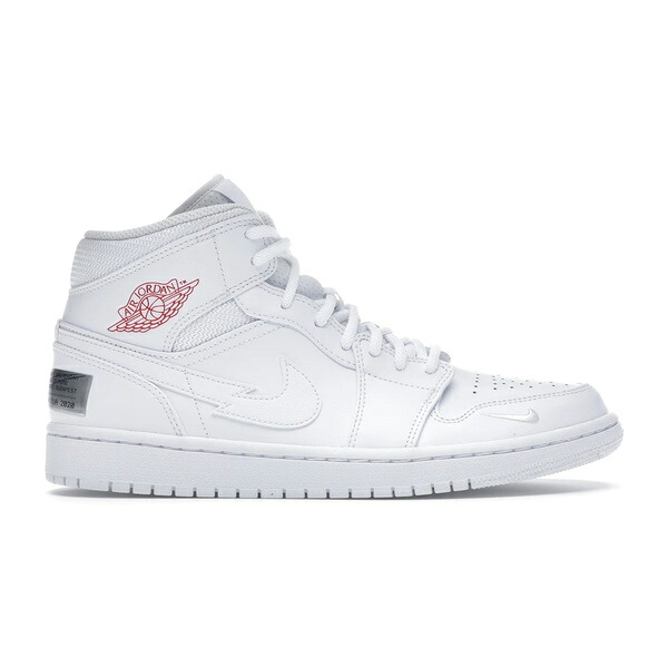 Jordan ジョーダン メンズ スニーカー 【Jordan 1 Mid SE Nike Swoosh On Tour (2020)】 サイズ US_7.5(25.5cm) White/White-Gym Red-White｜asty