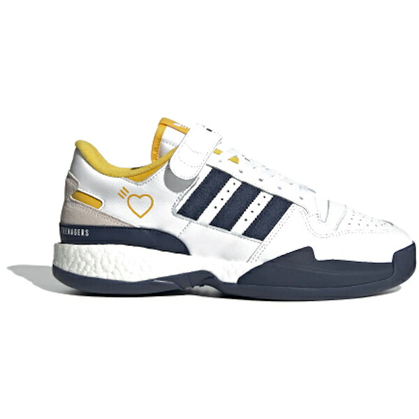 adidas アディダス メンズ スニーカー 【adidas Forum Boost Low Human Made】 サイズ US_9.5(27.5cm) Footwear White/Hazy Yellow/Collegiate Navy|asty